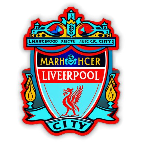 Sticker med Liverpool och Manchester Citys logotyper