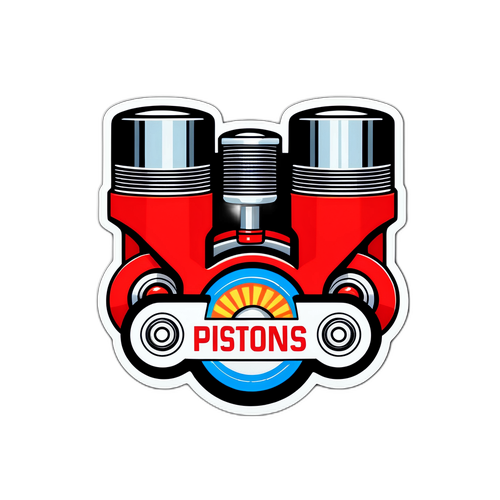 Vintage-Style Pistons Sticker
