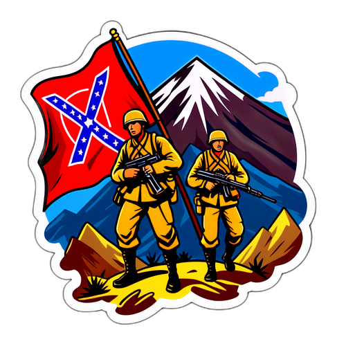 士兵与山脉主题贴纸