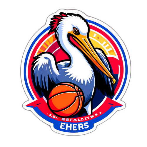 Pelikan na Nagsusuot ng Headband at Dribbling ng Basketball