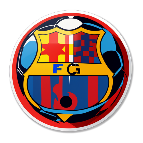 Hình dán bóng đá với logo Barcelona