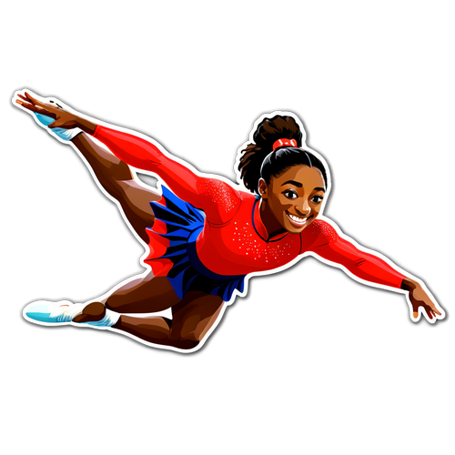 Simone Biles: En Legend Svävar! Upptäck Klistermärket som Fångar Hennes Spectakulära Hopp!