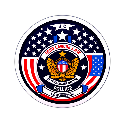 법과 질서를 상징하는 경찰 기념 스티커