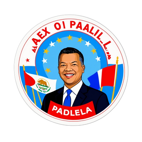 Autocol cu Alex Padilla și steaguri californiene