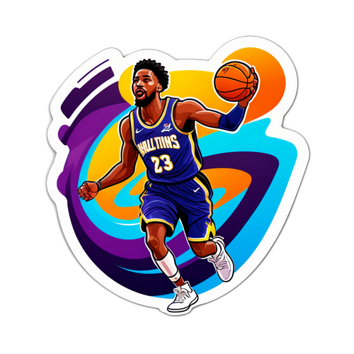 Sticker na Naglalarawan ng Kasiyahan ng NBA Highlights