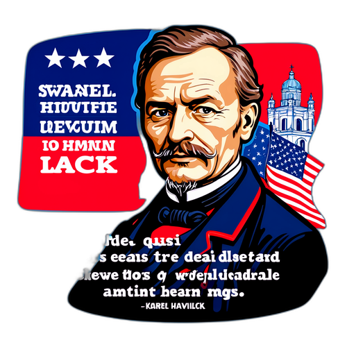 Nálepka s Karel Havlíček a citát o svobodě