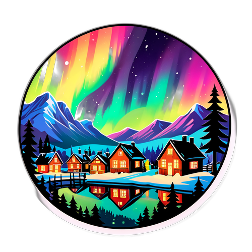 Noorderlicht boven een gezellige Belgische dorpsgezichten