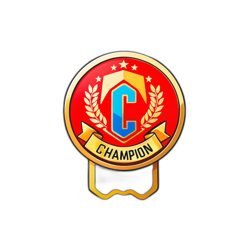 Huy chương hình chiếc vòng tay với chữ 'Champion'