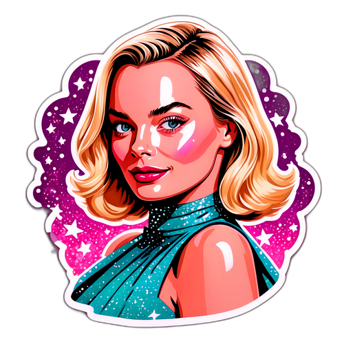 Sticker mettant en vedette Margot Robbie en tenue glamour