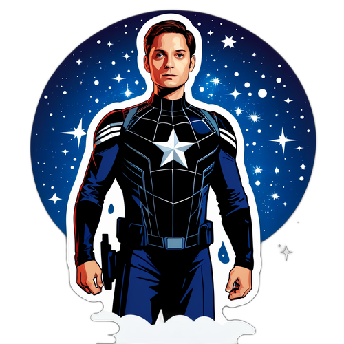 Isang Kakaibang Grafiko ng Heroikong Pagkakatawang Tobey Maguire sa Gitna ng Bituin