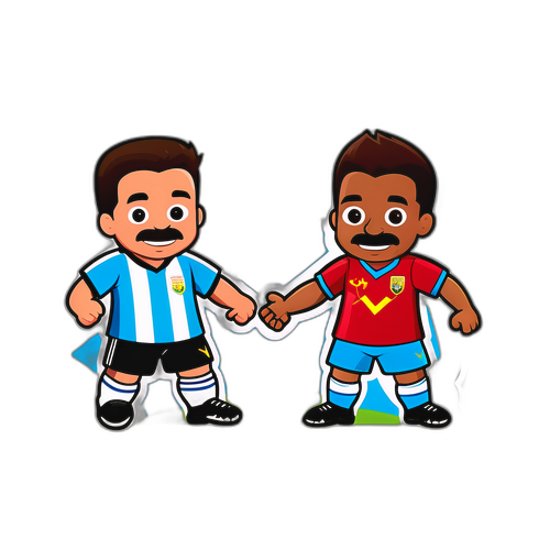 Sticker Giocoso di una Partita di Calcio