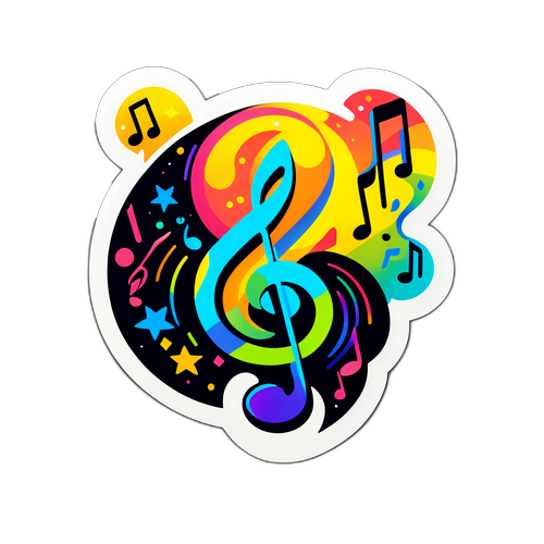 Müzik ve Sanat Temalı Çıkartma