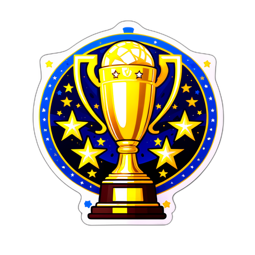 Trofeul Europa League cu stele și artificii