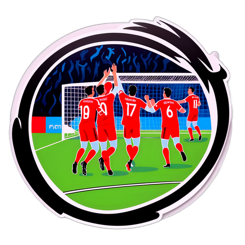 Oslnivý okamžik oslavujícího týmu v Champions League