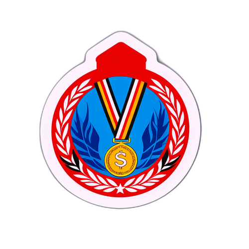 Стикер с медалью, символизирующей победу, с текстом "S7"