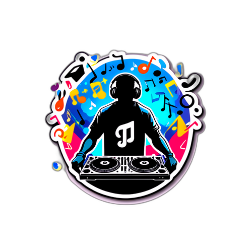 DJ Silhouet Met Muzikale Elementen