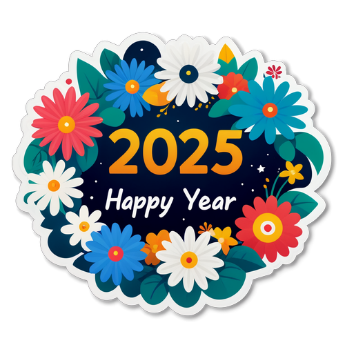 Vrolijk Nieuwjaar 2025 Sticker