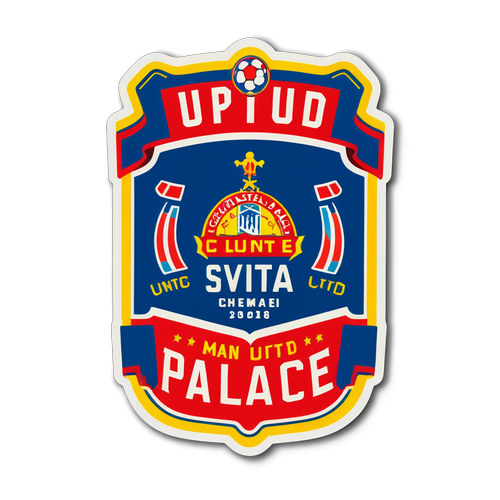 Stiker Gaya Vintage 'Man Utd vs Crystal Palace'