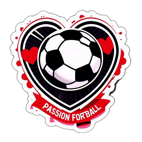 Fodbold med hjerte og tekst