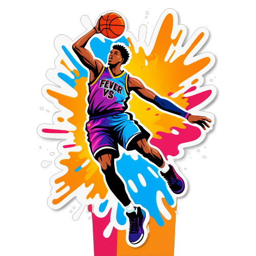 Isang Manlalaro ng Basketball na Nasa Gitna ng Slam Dunk