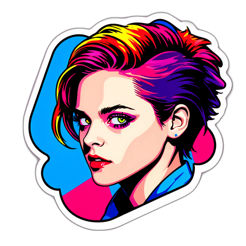 Sticker Kristen Stewart w stylu pop-art
