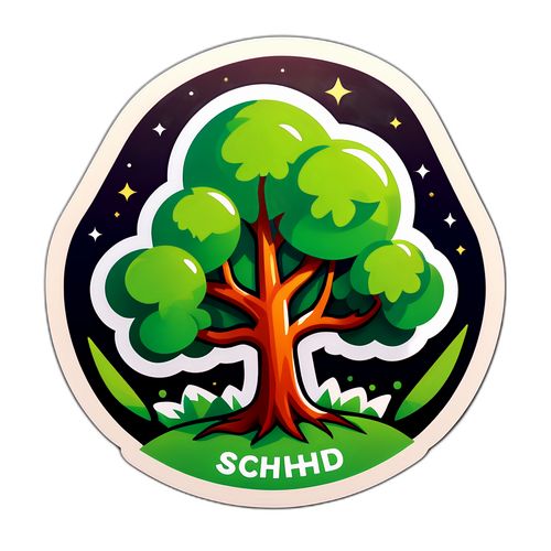 지속 가능성을 강조하는 나무 스티커