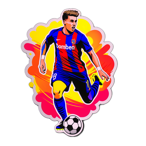 Szoboszlai Dominik gáttal, focival és színes háttérrel, a siker ünneplése