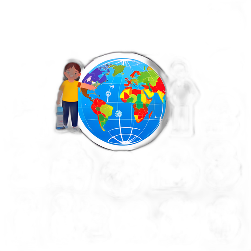 Autocollant de Gavi avec enfants et vaccins autour du monde