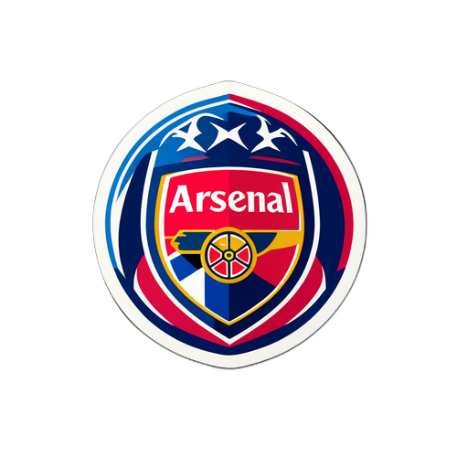 축구 공과 아스널 및 크리스탈 팰리스 로고 조화 스티커
