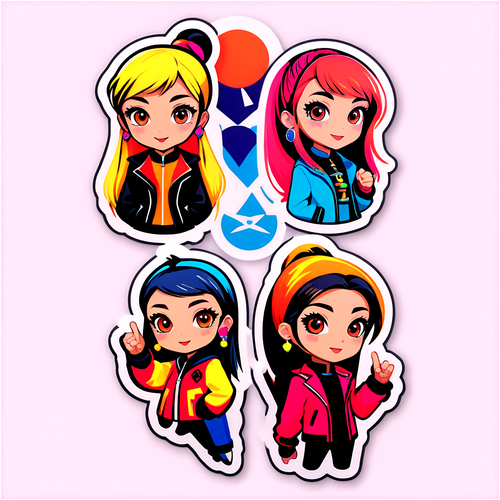 Pagbabalik ng 2NE1: Iconic na Sticker na Puno ng Retro na Vibes at Makukulay na Graphics!