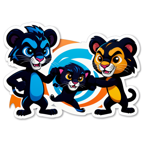Friendly Competition Between Panther and Hurricane Mascots