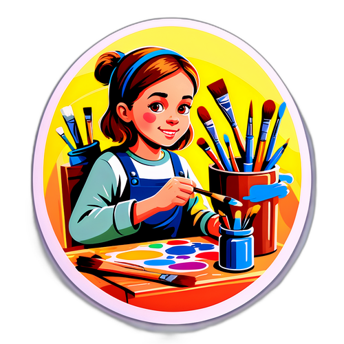 Fiatal művész a műhelyben