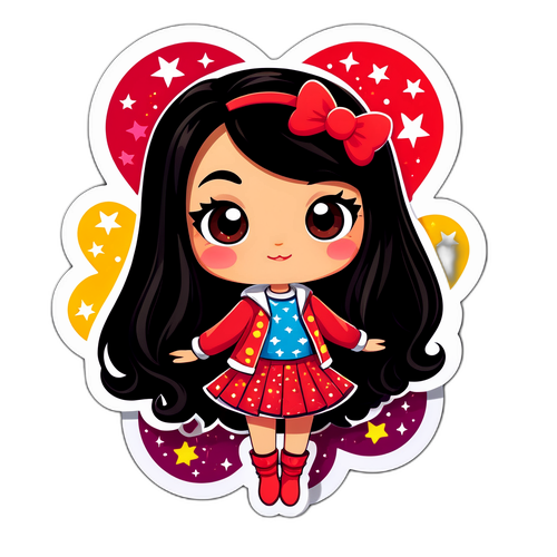 Adesivo Giocoso di un Personaggio Stile Liodice