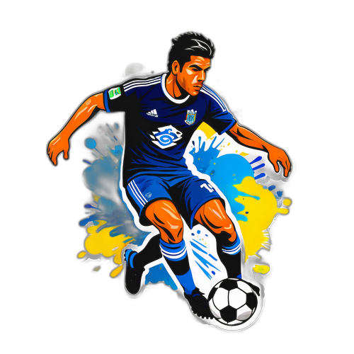 Joueur de football stylisé avec éclaboussures de peinture