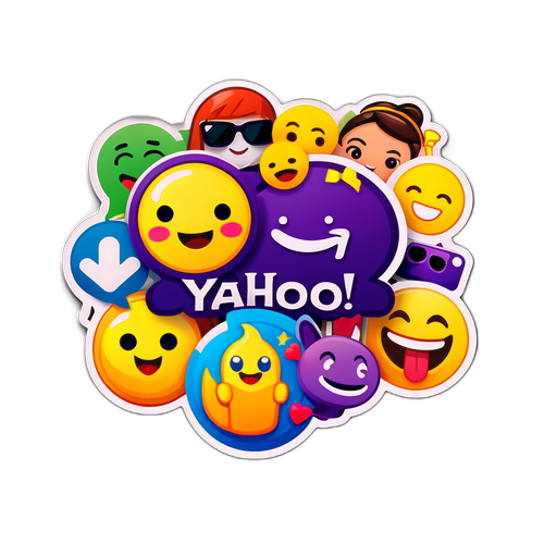 Αυτοκόλλητο με το λογότυπο του Yahoo και emojis