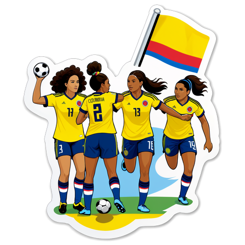 ¡Muestra Tu Orgullo! El Sticker que Captura la Pasión del Fútbol Femenino Colombiano