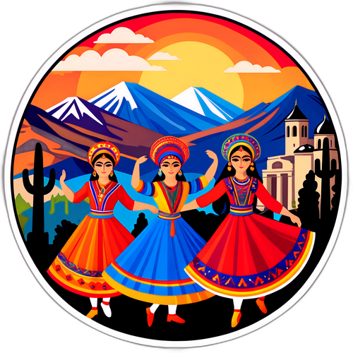 Sticker artistic celebrând cultura armeană