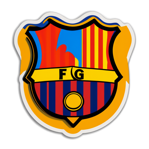 Vrolijke sticker ter viering van Barca