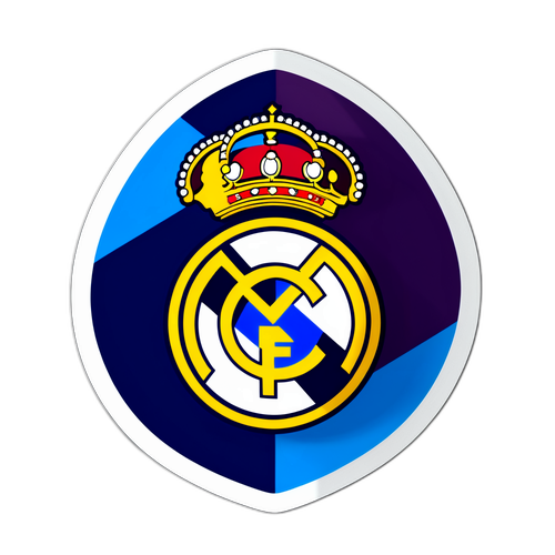 עיצוב מושך עין עם כדורגל בצבעי דגל ריאל מדריד