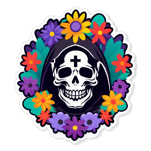 Vier Allerheiligen met Bloemen: Een Stralende Sticker om Je Feestdagen op te Fleuren!