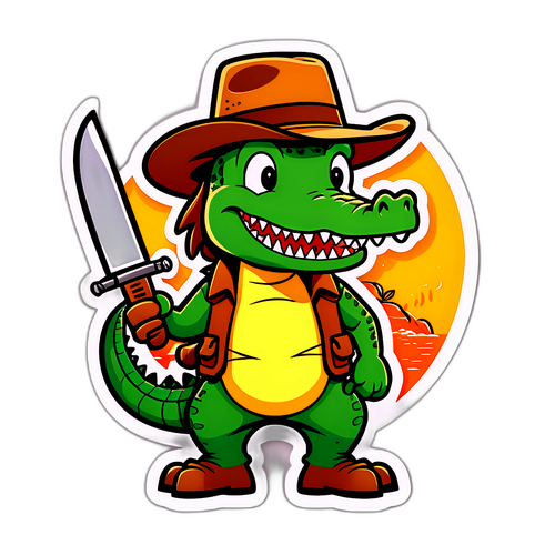 Sjov og quirky krokodille sticker