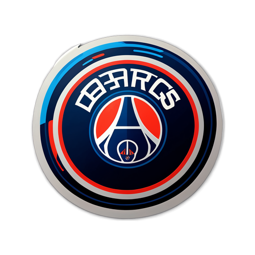 Futuristisk PSG-logotyp med fotbollar