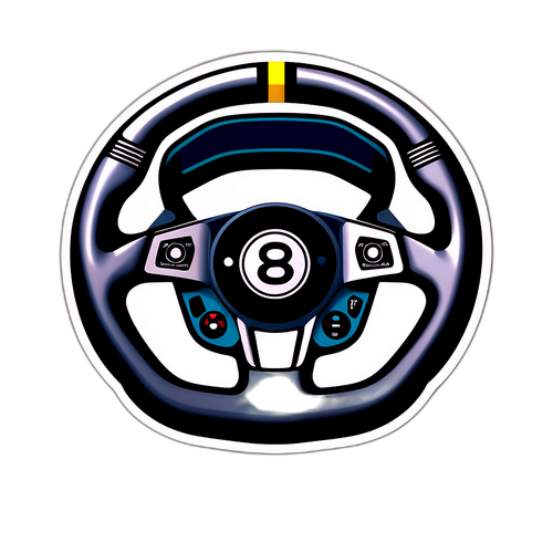 Minimalistní samolepka s volantem Formule 1