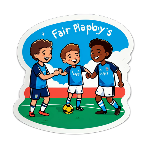 Desenho Alegre de Dois Jogadores se Cumprimentando no Campo