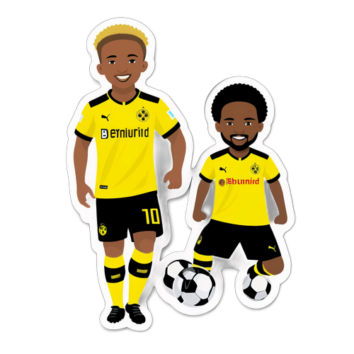 Nhãn dán với logo Dortmund và hình ảnh cầu thủ