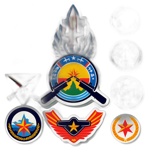 Zestaw symboli wojskowych z manewrów Zapad 2025