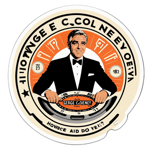 How Old is George Clooney? Vintage Film Reel Sticker