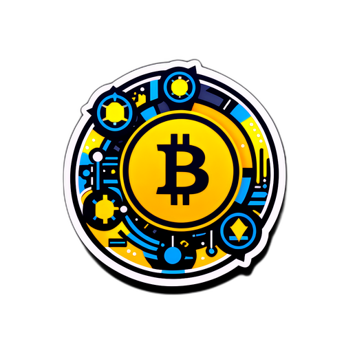 비트코인 및 블록체인 아이콘 스티커