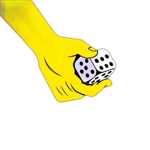 Ilustração Minimalista de Mão Jogando Dados