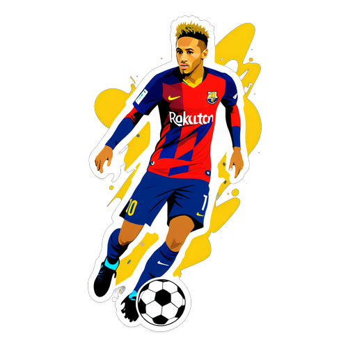 Sticker ya Neymar akicheza soka